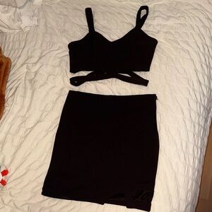 Lulu's Chic Black Skirt Set